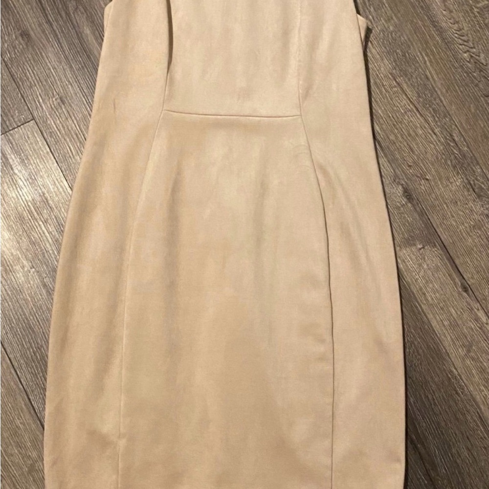 Calvin Klein Sleeveless Faux Suede Sheath Dress